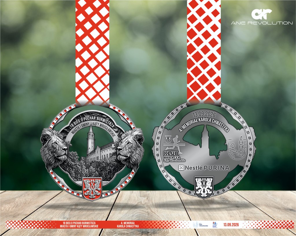 Pamiątkowy medal XVIII Biegu o Puchar Burmistrza
